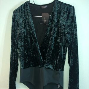 velvet green bodysuit BRAND NEW